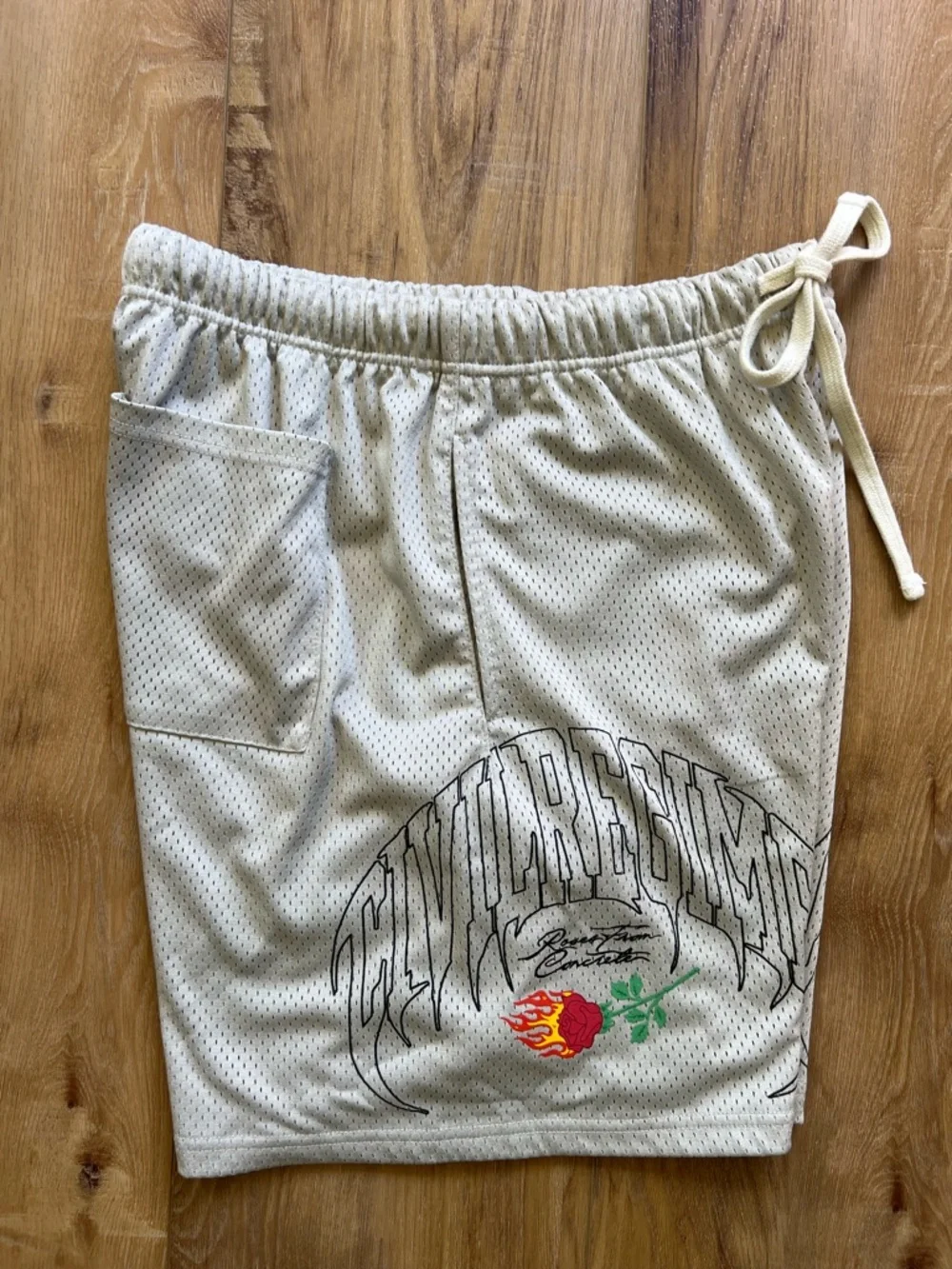Civil Regime Roses From Concrete Mesh Shorts Men’s Large Gray Graphic